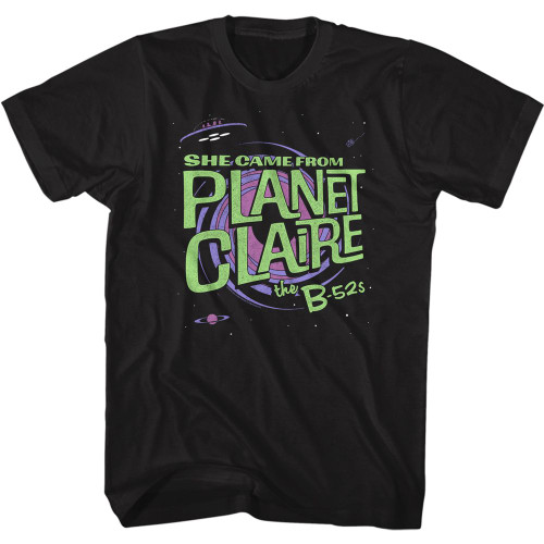 The B-52's Planet Claire Black Adult T-Shirt