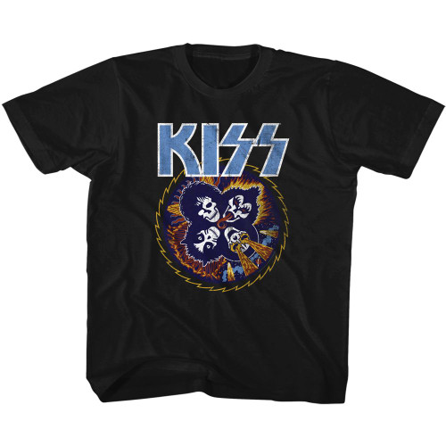 Kiss Skull Circle Black Youth T-Shirt