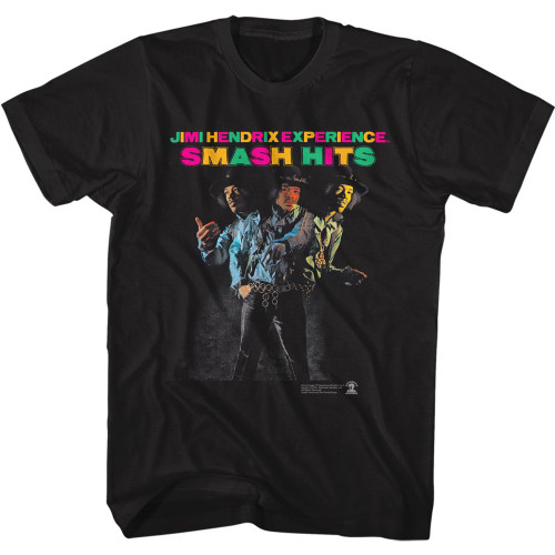 Jimi Hendrix Smash Hits Black Adult T-Shirt