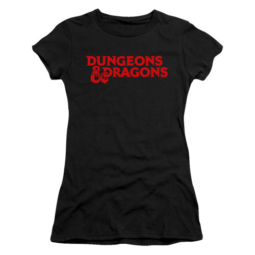 Dungeons and Dragons Type Logo Junior Women's Sheer T-Shirt Black