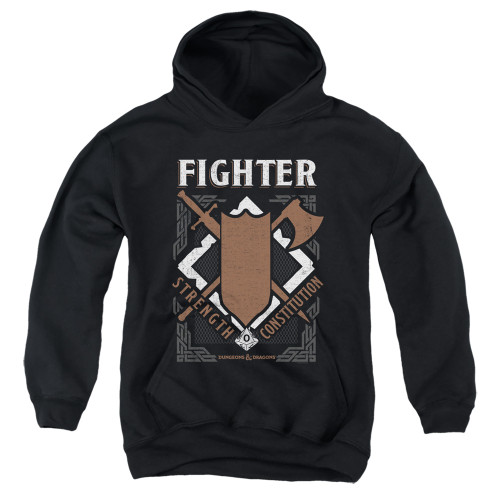 Dungeons and Dragons Fighter Youth Pullover Hoodie Sweatshirt Black