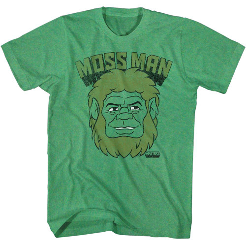 Masters of the Universe Moss Man Head Kelly Heather Adult T-Shirt