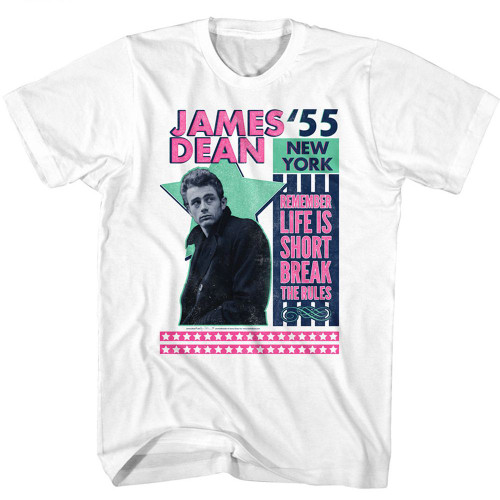 James Dean Stars White Adult T-Shirt