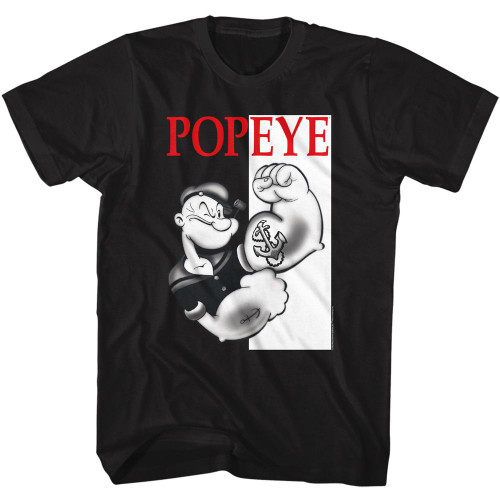 Popeye Box Black Adult T-Shirt