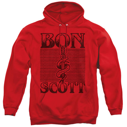 Bon Scott AC/DC Dagger Adult Pullover Hoodie Sweatshirt Red