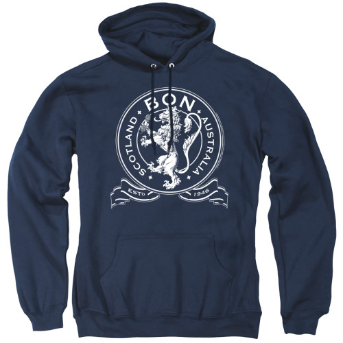 Bon Scott AC/DC Bon Crest 1946 Adult Pullover Hoodie Sweatshirt Navy Bon Scott AC/DC Bon Crest 1946 Adult Pullover Hoodie Sweatshirt Navy