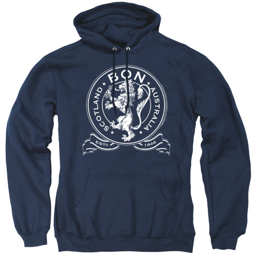 Bon Scott AC/DC Bon Crest 1946 Adult Pullover Hoodie Sweatshirt Navy