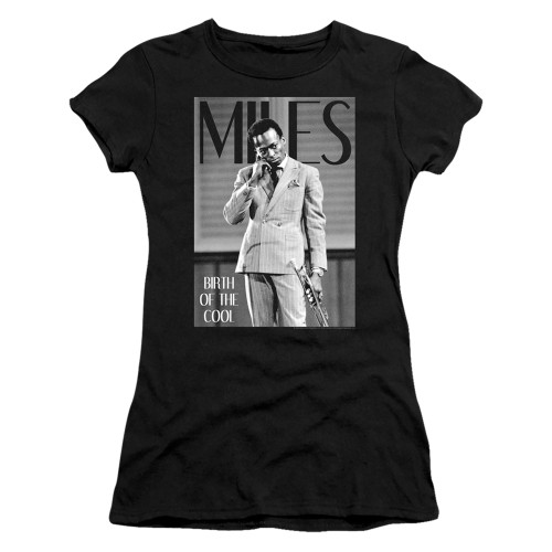 Miles Davis Simply Cool Junior Women's Sheer T-Shirt Black