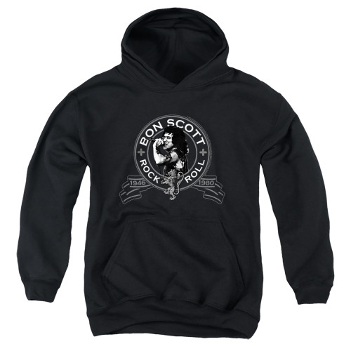 Bon Scott AC/DC Seal Youth Pullover Hoodie Sweatshirt Black