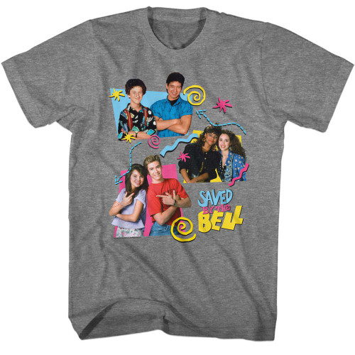 Saved By The Bell Three Boxes Graphite Heather T-Shirt