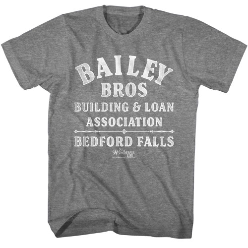 It's a Wonderful Life Bailey Bros Graphite Heather T-Shirt