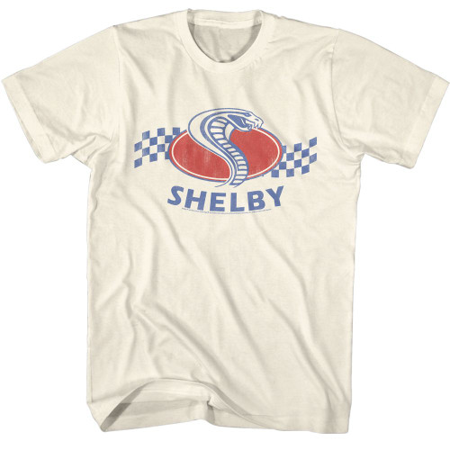 Carroll Shelby Cobra Snake Checkers Natural T-Shirt