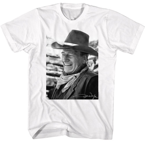 John Wayne BW Photo White T-Shirt