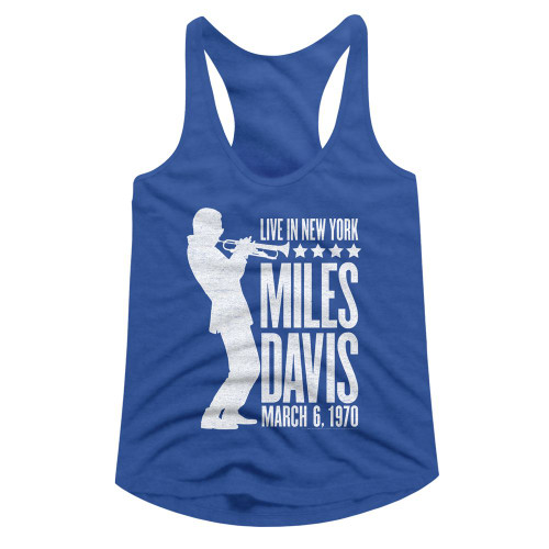 Miles Davis Silhouette Royal Women's Slim Fit Racerback Tank Top