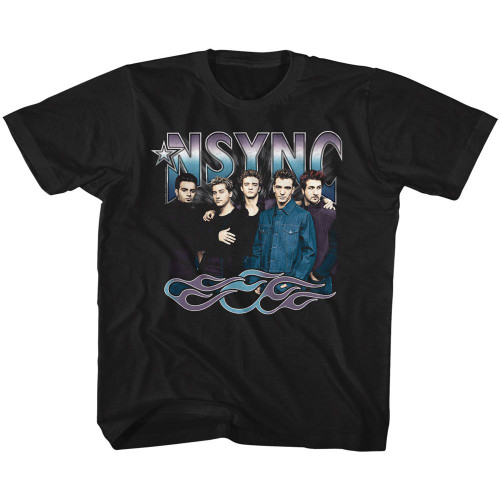 NSYNC Cool Tones and Flames Black Toddler T-Shirt