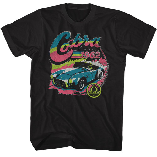 Carroll Shelby Colorful 1962 Cobra Black T-Shirt