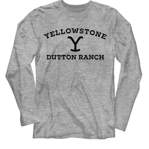 Yellowstone Dark Logo Gray Heather Long Sleeve T-Shirt