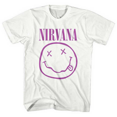 Nirvana Unisex T-Shirt Purple Smiley White