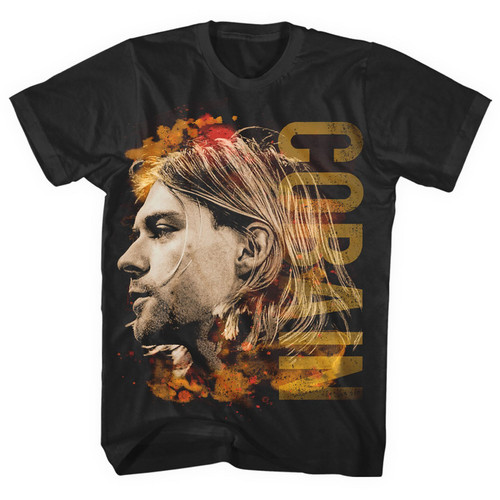 Kurt Cobain Unisex T-Shirt Coloured Side View Kurt Cobain Unisex T-Shirt Coloured Side View