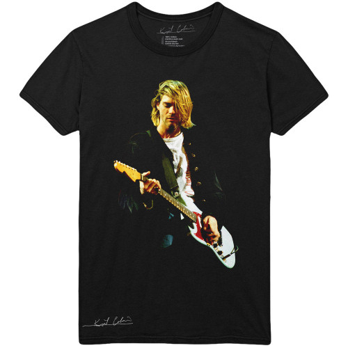 Kurt Cobain Unisex T-Shirt Guitar Photo Colour Kurt Cobain Unisex T-Shirt Guitar Photo Colour