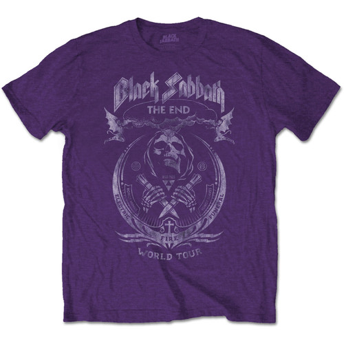 Black Sabbath Unisex T-Shirt The End Mushroom Cloud Purple