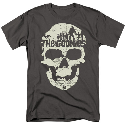 The Goonies Skull Map Adult T-Shirt Charcoal