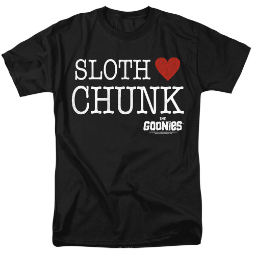 The Goonies Sloth Heart Chunk Adult T-Shirt Black