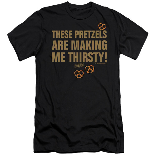 Seinfeld Pretzels Thirsty Slim Fit T-Shirt Black