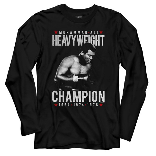 Muhammad Ali Heavychamp Black Long Sleeve T-Shirt