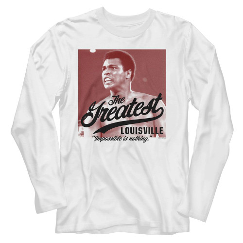 Muhammad Ali Impossible Is Nothing White Long Sleeve T-Shirt