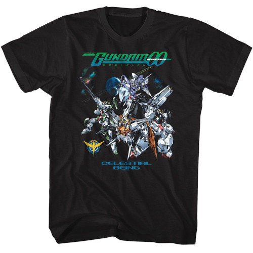 Gundam Celestial Being In Space Black T-Shirt