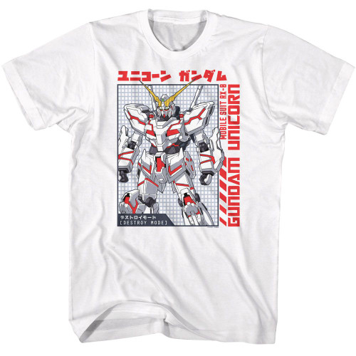 Gundam Unicorn D Mode White T-Shirt