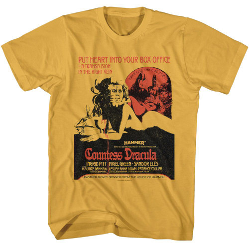 Hammer Horror Countess Dracula Poster Ginger T-Shirt