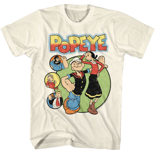 Popeye Circles Natural T-Shirt