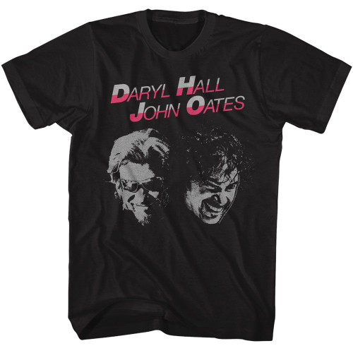 Hall and Oates Two Bros Smiling Black T-Shirt