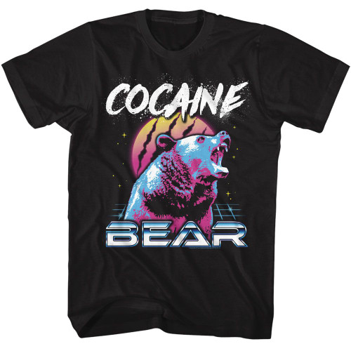 Cocaine Bear Very 80's Bear Black T-Shirt