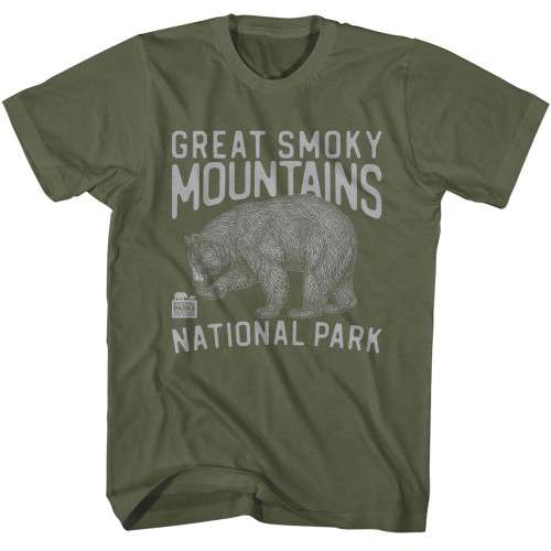 National Parks Smokey Mountains 1940 Military Green T-Shirt