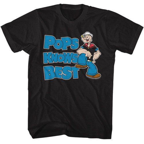 Popeye Pops Knows Best Black T-Shirt