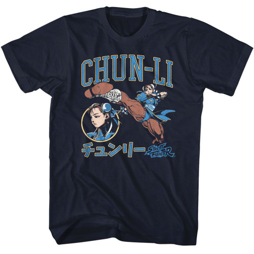 Street Fighter Chun Li Varsity Navy T-Shirt