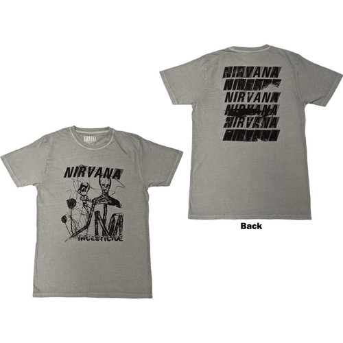 Nirvana Unisex T-Shirt Incesticide Stacked Logo (Back Print)