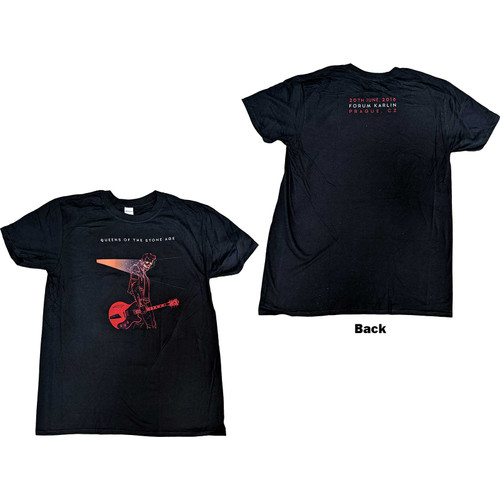 Queens Of The Stone Age Unisex T-Shirt Prague 2018 (Back Print) (Ex-Tour)