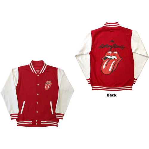 Rolling Stones Unisex Varsity Jacket Classic Tongue (Back Print)