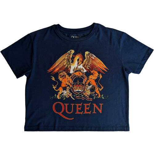 Queen Women's Crop Top T-Shirt Classic Crest