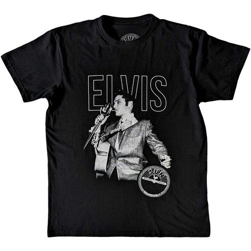 Sun Records Unisex T-Shirt Elvis Live Portrait