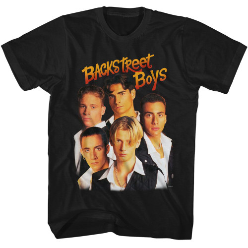 Backstreet Boys Loops W Teal Glow Black Adult T-Shirt