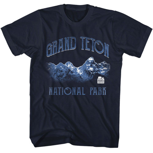 National Parks Grand Teton Navy Adult T-Shirt