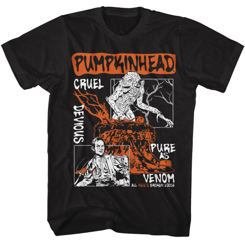 Pumpkinhead Panels Alt Black Adult T-Shirt