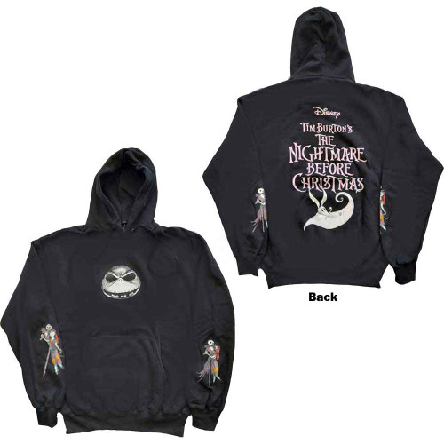 Disney Unisex Pullover Hoodie The Nightmare Before Christmas Jack & Sally Dancing (Back Print, Sleeve Print)