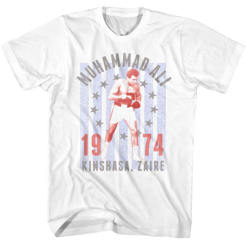 Muhammad Ali Kinshasa Zaire 1974 White T-Shirt