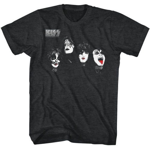 Kiss Heads Black Heather T-Shirt